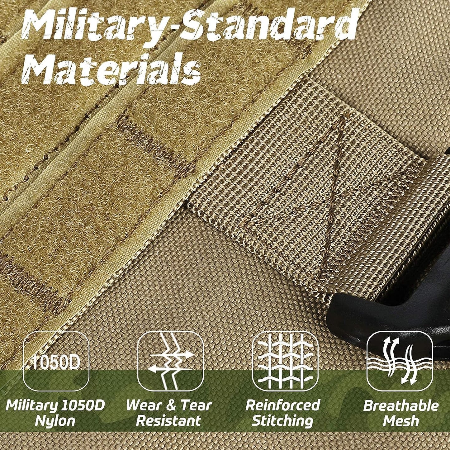 Tactical Dog Harness No-Pull Heavy Duty, Adjustable with Easy Handle (Large Size Dogs)