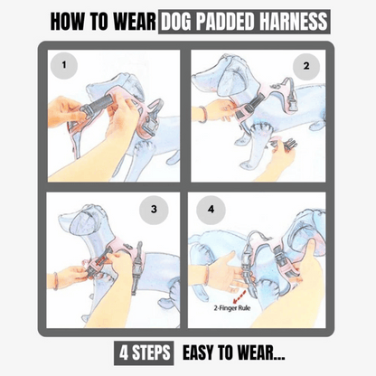 Reflective No Pull Dog Harnesses with Handle & Adjustable (Black)