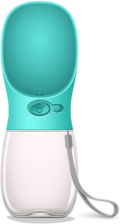 Dog Water Bottle, Leak Proof Portable Puppy Water Dispenser with Drinking Feeder for Pets Outdoor Walking, Travel, Food Grade Plastic (350ml)