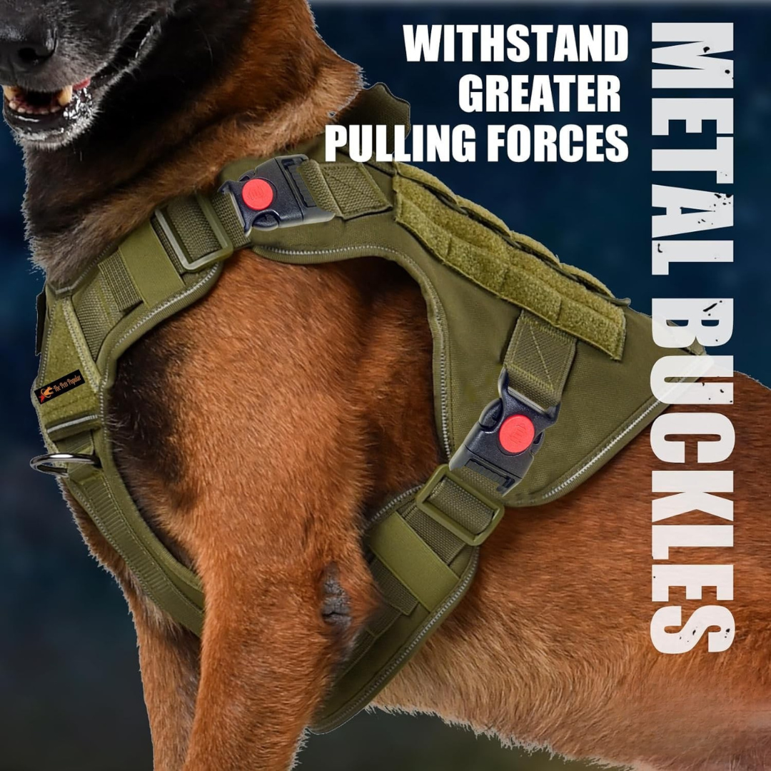 Tactical Dog Harness No-Pull Heavy Duty, Adjustable with Easy Handle (Large Size Dogs)