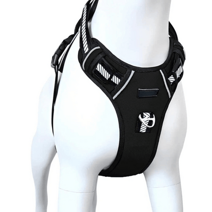 Reflective No Pull Dog Harnesses with Handle & Adjustable (Black)