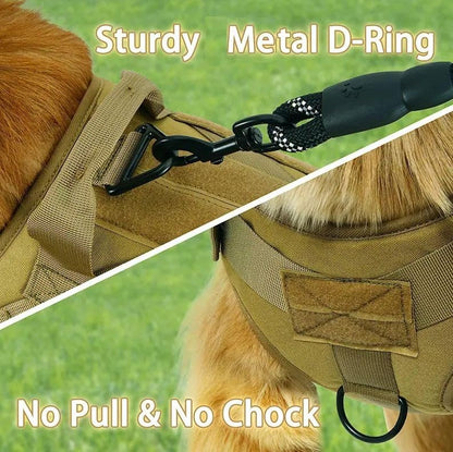 Tactical Dog Harness No-Pull Heavy Duty, Adjustable with Easy Handle (Large Size Dogs)