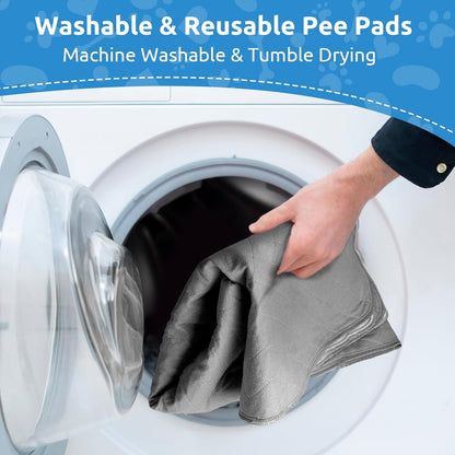 Reusable Pee Pads for Dogs (Pack of 2) | Machine Washable, Super Absorbent, Waterproof, Anti-Skid Bottom