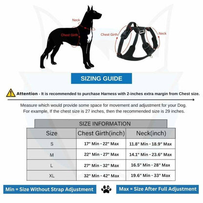 Reflective No Pull Dog Harnesses with Handle & Adjustable