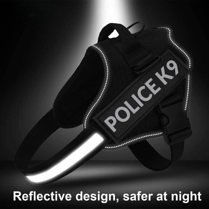 K9 Dog Body Belt Padded No Pull Harness (Black)