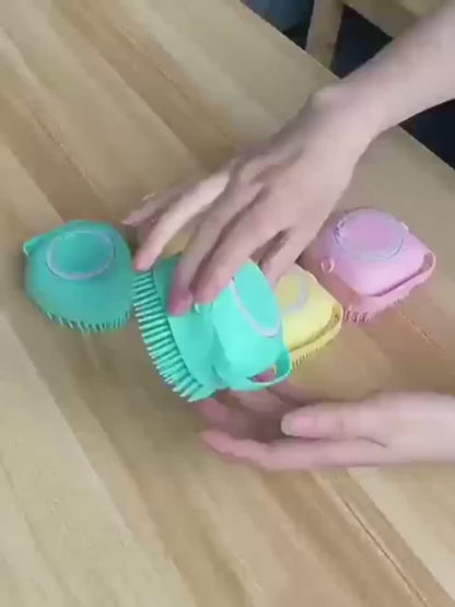 Silicone Shampoo Brush with Dispenser for Dogs